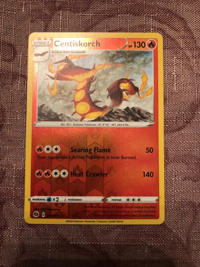 Mint Holo Rare Pokemon Card Centiskorch 010//073 Champions Path